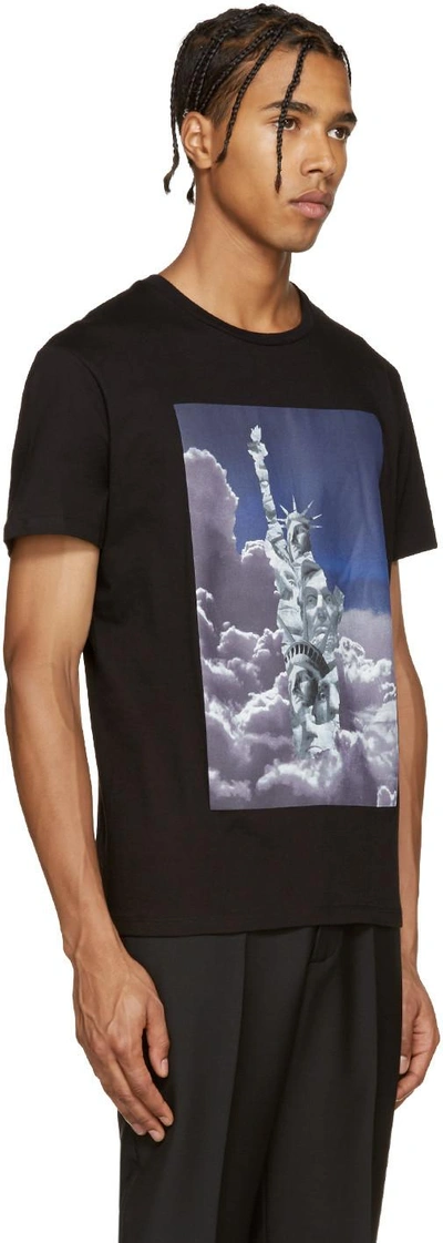 Shop Neil Barrett Black Liberty Presidents T-shirt