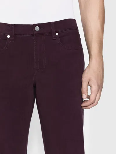 Frame L'homme Slim Brushed Twill Jeans In Red