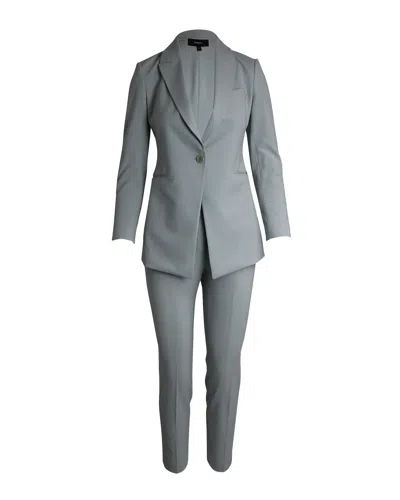 Theory Suit Set In Light Blue Wool In Grey
