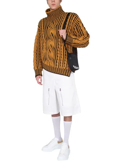 Alexander Mcqueen Men's Japanese Gabardine Shorts In White