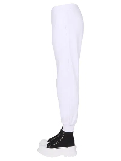 Shop Alexander Mcqueen Women Jogging Pants In White