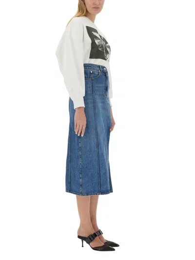 Alexander Mcqueen Alexander Mc Queen Pencil Skirt With Cut Out In Multicolor