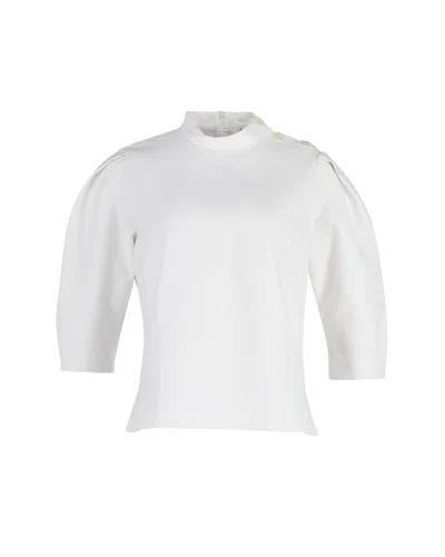 Ba&sh Piz Pleat Sleeve Top In Ivory Cotton In White