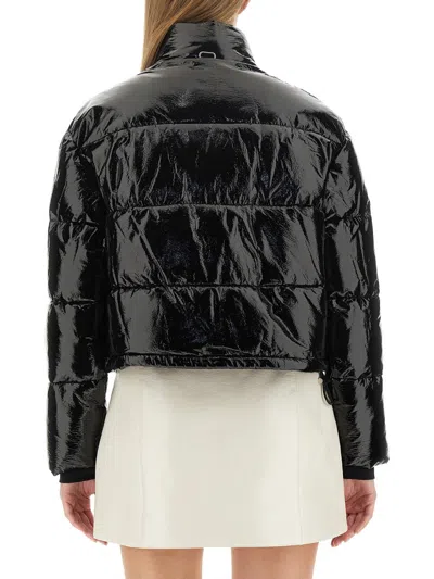 Courrèges Vinyl Down Jacket In Black
