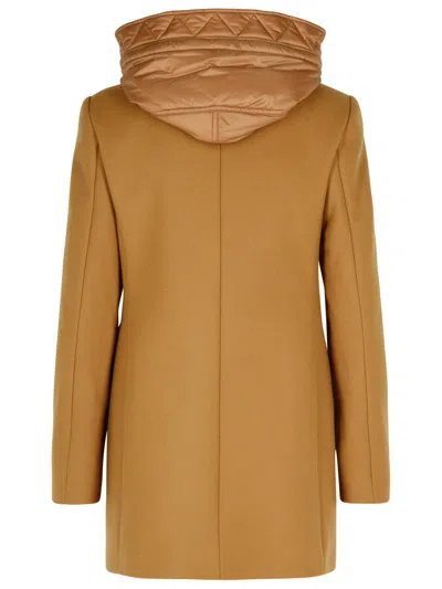 Fay Brown Virgin Wool Blend Coat Women In Brown