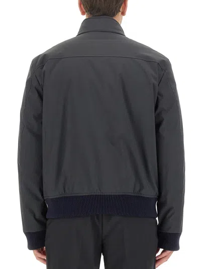 Fay Oversize Bomber Jacket Ribbed Finish In Multicolor