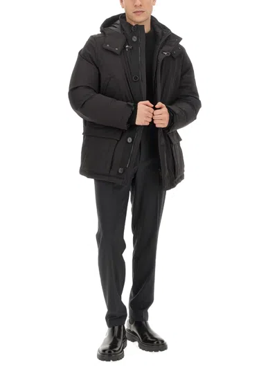 Fay Technical Fabric Caban In Black