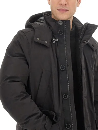 Fay Technical Fabric Caban In Black