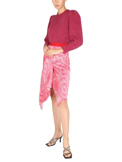 Isabel Marant Asymmetrical Elastic Waist Mini Skirt In Multicolor