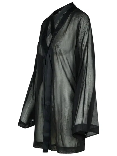 Khaite 'mehna' Black Cotton Blend Dress In Black