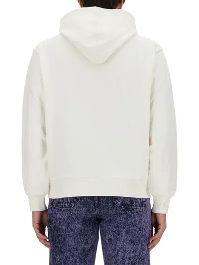 Marni Blue Hoodie With Logo On Chest For Men In White