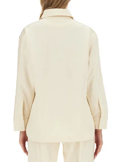Palm Angels Monogram Sports Shirt In Cream