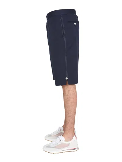 Thom Browne Men's Bermuda With Contrast Stitching Shorts In Blue