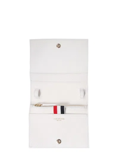 Thom Browne Women Card Holder With Shoulder Strap In White