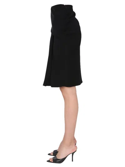 Versace Chic Midi Skirt With Side Zip Closure In Black