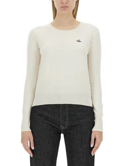 Vivienne Westwood Bea Logo Cotton & Cashmere Sweater In Multicolor