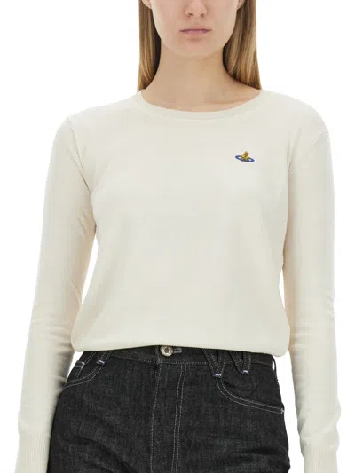Vivienne Westwood Bea Logo Cotton & Cashmere Sweater In Multicolor
