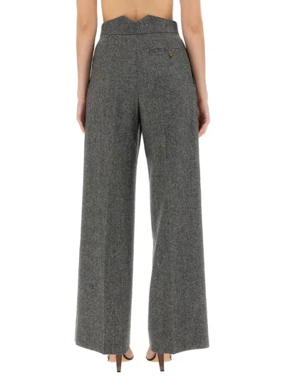 Vivienne Westwood Tailored Straight Wool Pants In Gray