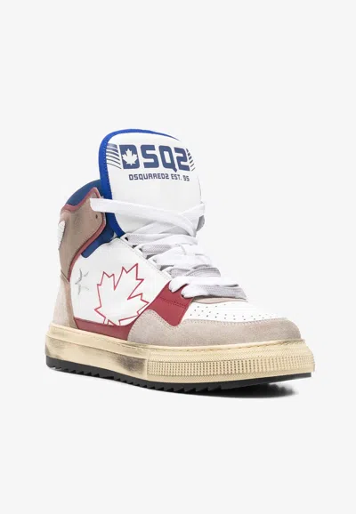 Dsquared2 White High Top Boogie Sneakers In White