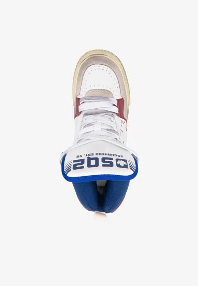 Dsquared2 White High Top Boogie Sneakers In White