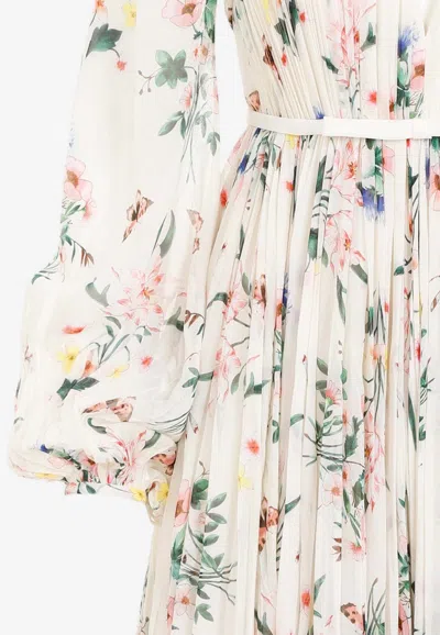 Shop Giambattista Valli Botanical Print Silk Maxi Dress In Multicolor