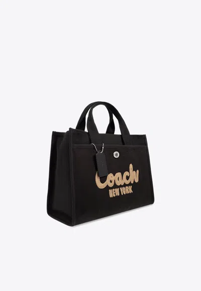 Shop Coach Cargo Embroidered Logo Tote Bag In Black