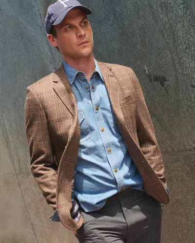 Billy Reid Plaid Walton Jacket In Brown Multi