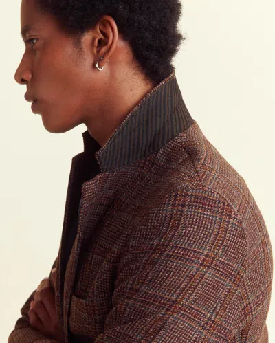 Billy Reid Plaid Walton Jacket In Brown Multi