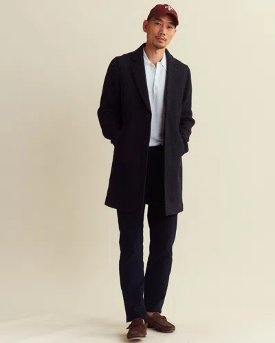 Billy Reid Subtle Plaid Boiled Wool Jordan Coat In Black/multi