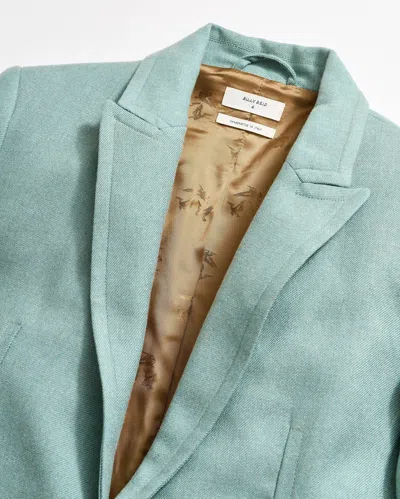 Billy Reid Wool Peak Lapel One Button Blazer In Mineral Blue