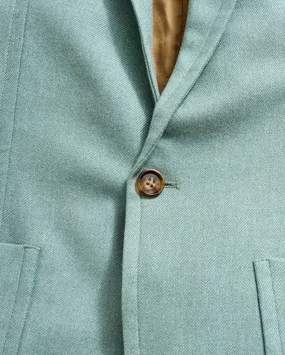 Billy Reid Wool Peak Lapel One Button Blazer In Mineral Blue