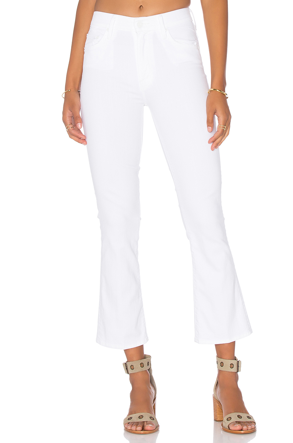 mother insider crop step fray white