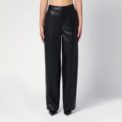 Rotate Birger Christensen Black Faux Leather Trousers In Black