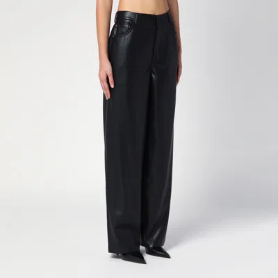 Rotate Birger Christensen Black Faux Leather Trousers In Black