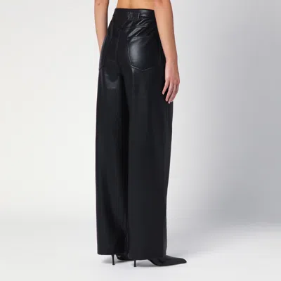 Rotate Birger Christensen Black Faux Leather Trousers In Black