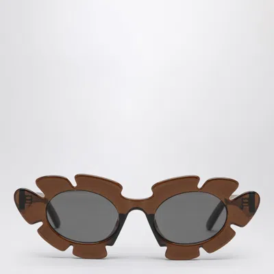 Shop Loewe Brown Flower Sunglasses