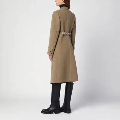 Burberry Beige Single-breasted Wool Coat In Grey
