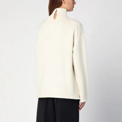 Bottega Veneta Off White Highneck Sweater In White