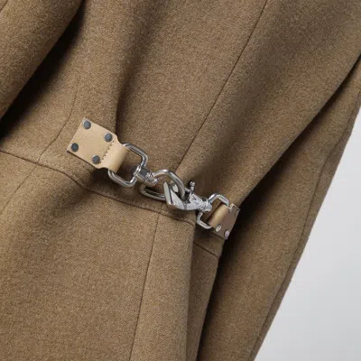 Burberry Beige Single-breasted Wool Coat In Grey