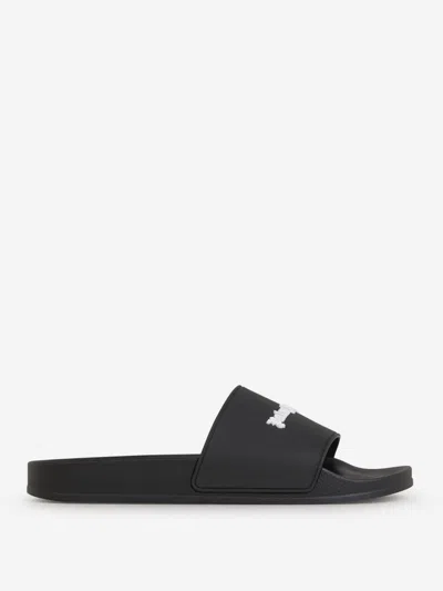 Shop Palm Angels Pool Logo Sandals In Black