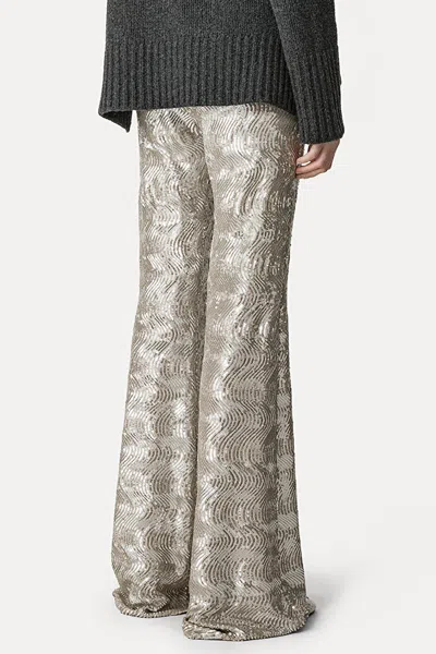 Forte Forte La Danza Del Mare Sequins Flare Pants In Silver