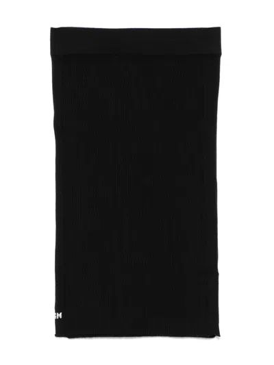 Msgm Ribbed-knit Skirt In Black