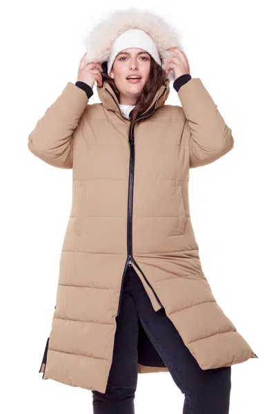 Alpine North Kluane Plus Women's Vegan Down (recycled) Ultra Long Length Parka (plus Size) In Beige