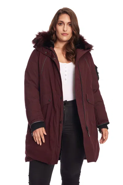 Alpine North Laurentian Plus Women's Vegan Down (recycled) Long Parka (plus Size) In Red