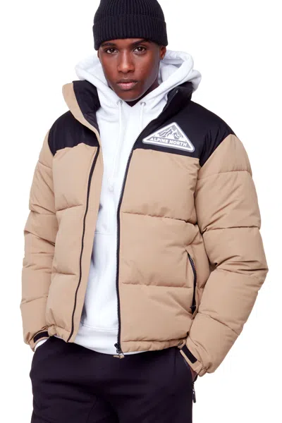 Alpine North Tuktut Men's Vegan Down (recycled) Retro Short Jacket In Beige