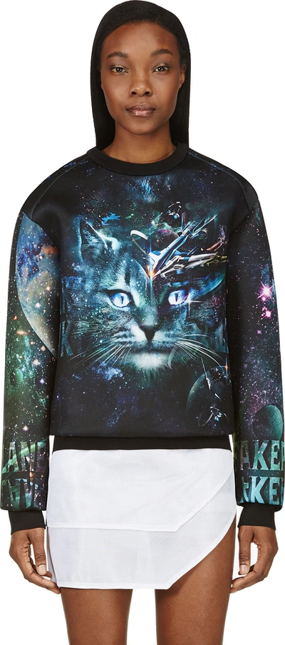 Juunj Ssense Exclusive Black & Purple Cosmic Cat Sweatshirt