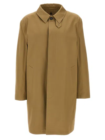 Saint Laurent Men's Mac Gabardine Coat In Brown