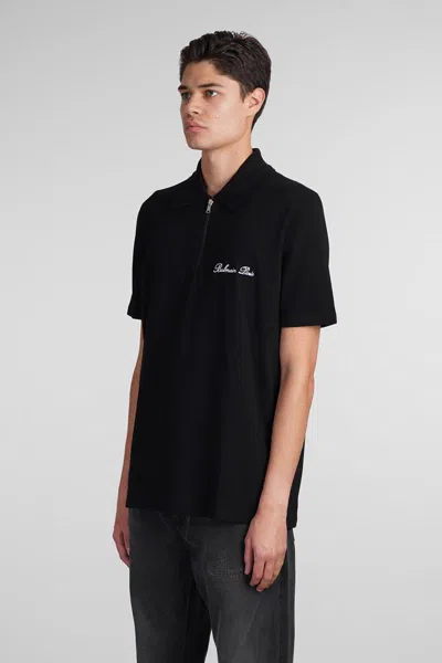 Balmain Signature Black Cotton T-shirt In Black