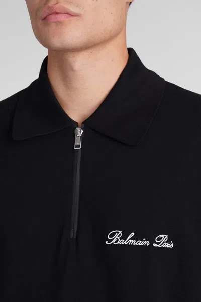 Balmain Signature Black Cotton T-shirt In Black
