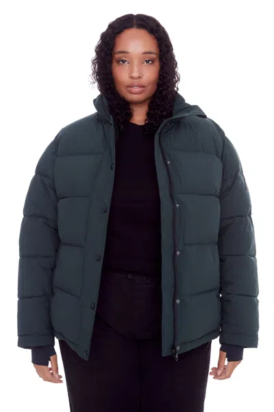 Alpine North Forillon Plus Women's Vegan Down (recycled) Short Quilted Puffer Jacket (plus Size) In Black